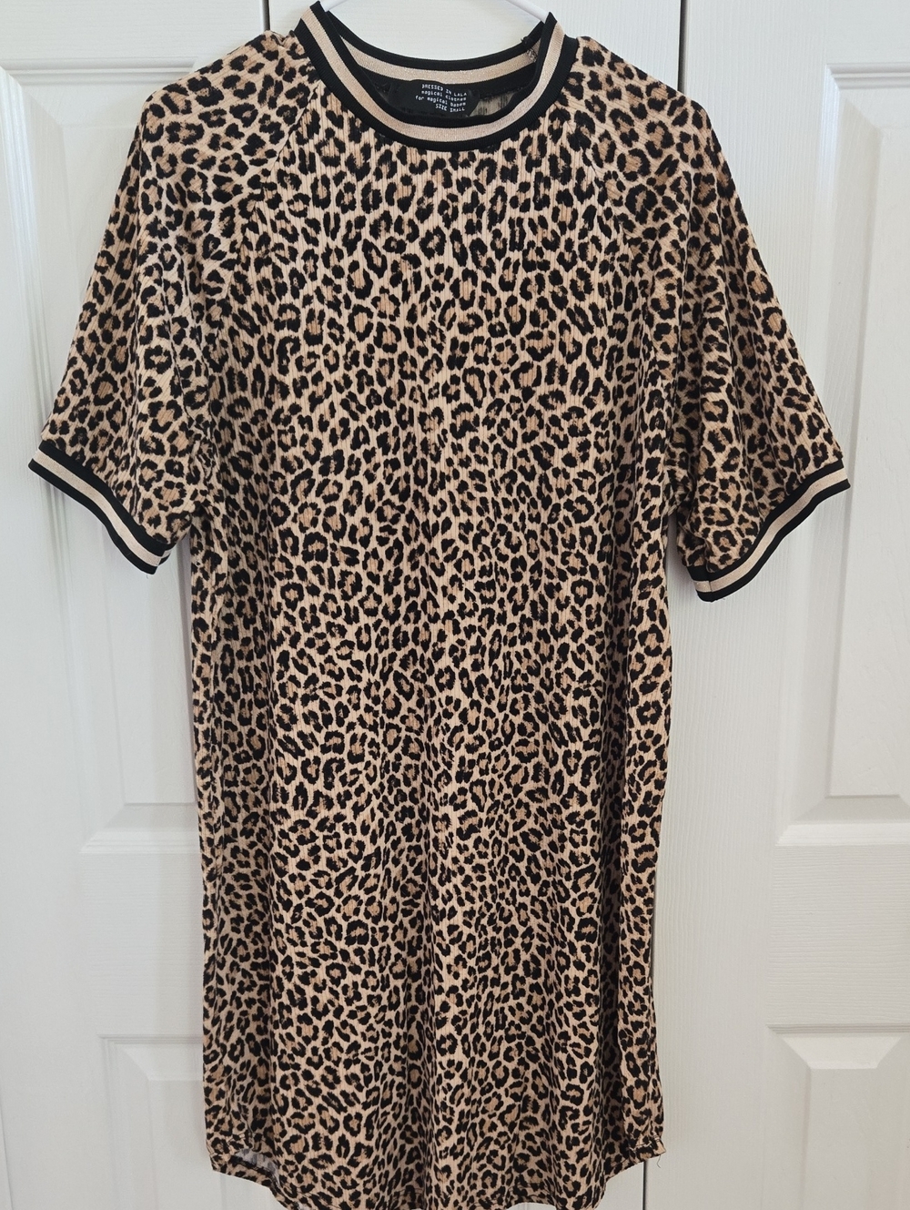 Dressed in LALA Leopard Print Midi Dress in Tan and Black